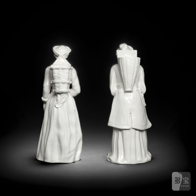 Two Chantilly white soft-paste figures with baskets (Hotteux), circa 1750-55 - 图4